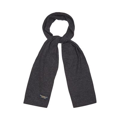 Grey moss stitch wool scarf